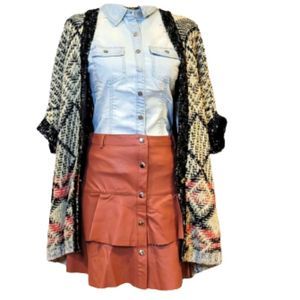 Vintage Oversized Sweater Cardigan with front pockets Very Cozy! Sz M